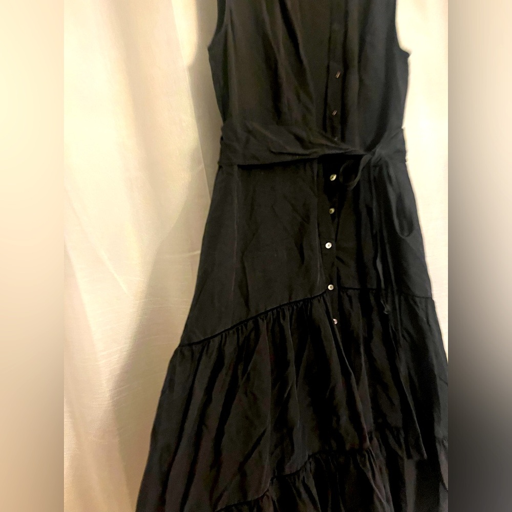 Black maxi with buttons and belt